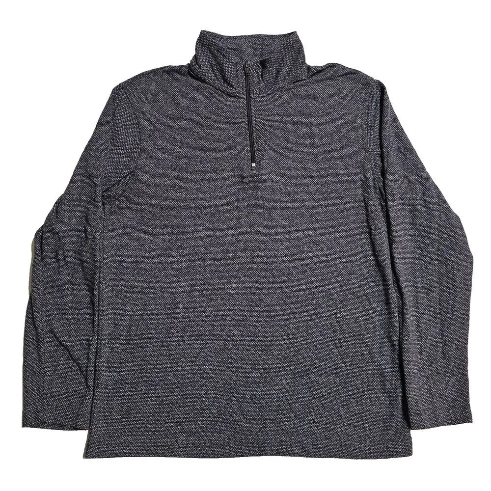 Claiborne Pullover Men's Medium‎ Gray 1/4 Zip Mock Neck Sweater Shirt